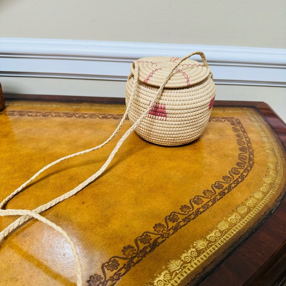 Coil Wicker Boho Baskets Set of 3 Storage Organize Handwoven Hanging Purse - Picture 9 of 12